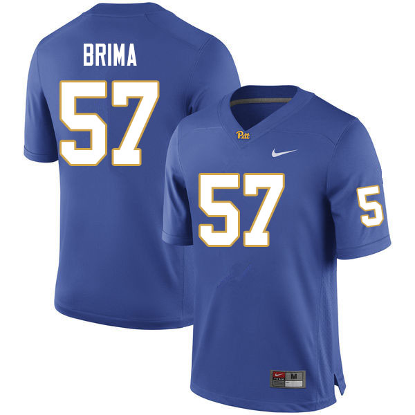 Men #57 Bam Brima Pitt Panthers College Football Jerseys Sale-Royal